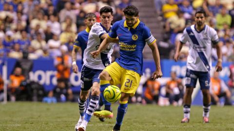 Puebla, Puebla a 26 de Abril de 2024., durante el partido correspondiente a la jornada 17 del torneo Clausura 2024 de la Liga BBVA MX, entre los camoteros de Puebla FC y las águilas del América, realizado en el estadio Cuauhtémoc. Foto: Imago7/Mireya Novo