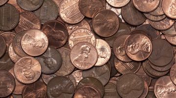 Monedas de 1 centavo de dólar.