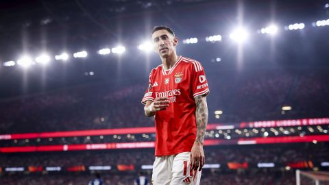 Lisbon (Portugal), 11/04/2024.- Benfica player Angel Di Maria during the UEFA Europe League quarter-final first leg soccer match between Benfica and Olympique de Marseille held at Luz Stadium, in Lisbon, Portugal, 11 April 2024. (Lisboa, Marsella) EFE/EPA/FILIPE AMORIM