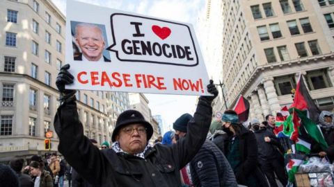 El mote de “Genocide Joe” (Joe, el genocida) comenzó a circular en redes sociales poco después del 7 de octubre de 2023.