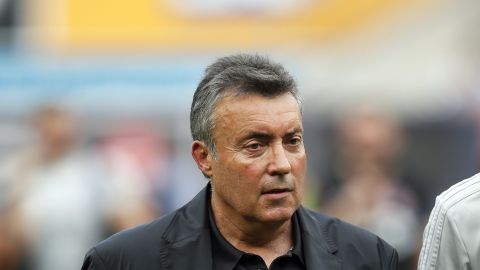 New head coach of New York City FC Domenec Torrent walks off the field after the first half of an MLS soccer game against Toronto FC, Sunday, June 24, 2018, in New York. (AP Photo/Adam Hunger)