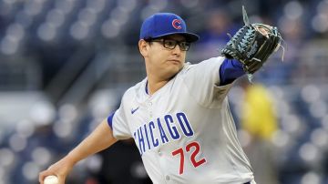 Chicago Cubs starting pitcher Javier Assad delivers during the first inning of a baseball game against the Pittsburgh Pirates Friday, May 10, 2024, in Pittsburgh. (AP Photo/Matt Freed)