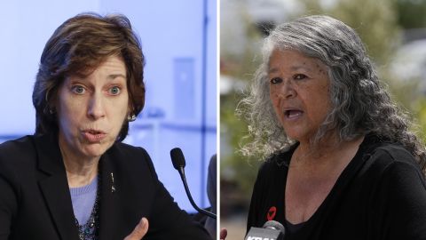 La astronauta Ellen Ochoa, y la presidenta de UFW, Teresa Romero.