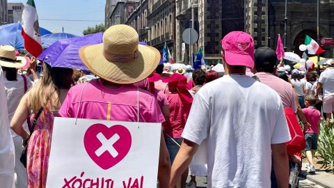 Manifestación de la oposición en México.