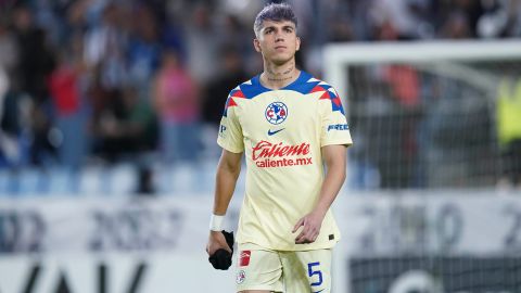 Pachuca, Hidalgo, 30 de abril de 2024. Kevin Álvarez, durante el partido de vuelta de las semifinales de la Champions Cup de la CONCACAF 2024, entre los Tuzos del Pachuca y las Águilas del América, celebrado en el estadio Hidalgo. Foto: Imago7/ Rafael Vadillo