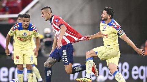 Guadalajara, Jalisco a 15 de Mayo del 2024. @@@ durante el partido de ida de la Semifinal del torneo Clausura 2024 de la Liga BBVA MX, entre las Chivas rayadas de Guadalajara y las águilas del América, celebrado en el estadio Akron. Foto: Imago7/ Etzel Espinosa