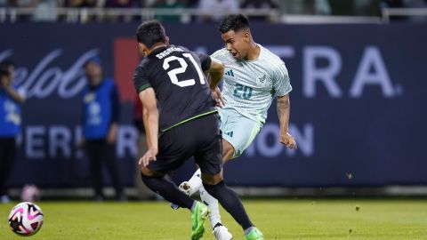 Chicago, Illinois, Estados Unidos, 31 de mayo de 2024. Efraín Álvarez anota gol, durante un partido amistoso del MEXTOUR 2024, entre la Selección Nacional de México y la Selección de Bolivia, celebrado en el Soldier Field. Foto: Imago7/ Rafael Vadillo