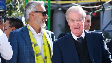 León, Guanajuato, 24 de septiembre de 2018. Jesus Martinez presidente del Pachuca y Jose Ramon Fernandez, durante la presentación del nuevo estadio León, celebrado en el Centro de Ciencias Exprora. Foto: Imago7