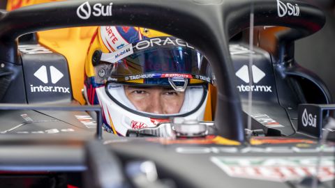 Montreal (Canada), 08/06/2024.- Red Bull Racing driver Sergio Perez of Mexico during the third practice session for the Formula One Grand Prix of Canada, in Montreal, Canada, 08 June 2024. The 2024 Formula 1 Grand Prix of Canada is held on 09 June. (Fórmula Uno) EFE/EPA/SHAWN THEW