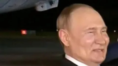 Putin a su llegada a Corea del Norte.
