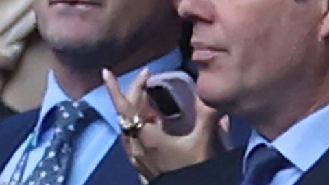 El presidente del Real Madrid, Florentino Pérez, en el palco presidencial del estadio de Wembley durante la final de la Champions League.