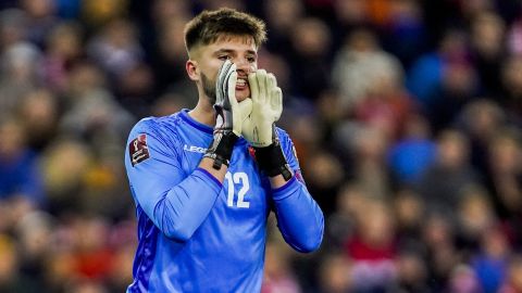 Oslo (Norway).- (FILE) - Montenegro's goalkeeper Matija Sarkic yells during the FIFA World Cup 2022 qualifiers match between Norway and Montenegro, in Oslo, Norway, 11 October 2021 (re-issued 15 June 2024). Montenegro goalkeeper Matija Sarkic passed away at the age of 26, his club Millwall annnounced in a statement on 15 June 2024. (Mundial de Fútbol, Noruega, Reino Unido) EFE/EPA/Hakon Mosvold Larsen NORWAY OUT *** Local Caption *** 57227456