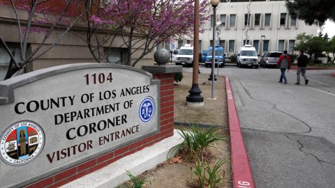 News vans line the parking lot of the Los Angeles County Coroner's office where Whitney Houston's body remains in Los Angeles, Monday, Feb.,13, 2012. Coroner's officials said they will not release any information on an autopsy performed Sunday at the request of police detectives investigating the singer's death. Houston was found in the bathtub of her room, but Assistant Chief Coroner Ed Winter declined to say anything more about the room's condition or any evidence investigators recovered. (AP Photo/Nick Ut)