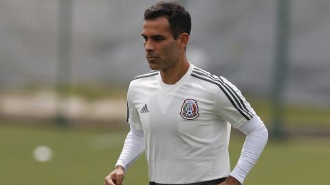 Mexico's Rafael Marquez control the ball during a training session of Mexico at the 2018 soccer World Cup in Moscow, Russia, Sunday, June 24, 2018. (AP Photo/Eduardo Verdugo)