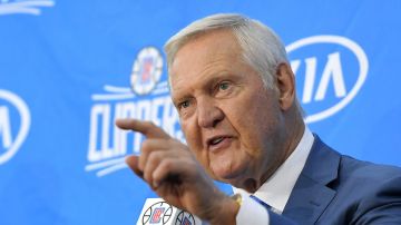 FILE - In this Monday, June 19, 2017, file photo, Jerry West speaks during a news conference to introduce him as an advisor to the Los Angeles Clippers, in Los Angeles. In a tweet on Saturday, June 1, 2019, President Donald Trump said that West, the pro basketball great, will receive the Presidential Medal of Freedom. (AP Photo/Mark J. Terrill, File)
