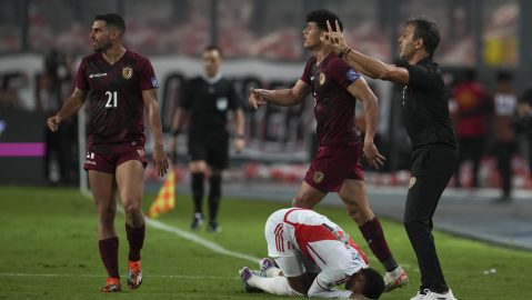 Fernando Batista durante un partido de Venezuela.