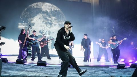 Peso Pluma performs during the Governors Ball Music Festival on Sunday, June 9, 2024, at Flushing Meadows Corona Park in the Queens borough of New York. (Photo by Andy Kropa/Invision/AP)
