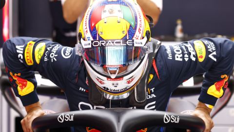 Sergio Pérez durante el Gran Premio de España.