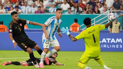 Con sus dos goles ante Perú Lautaro Martínez llegó a cuatro anotaciones para afianzarse como el goleador de esta Copa América 2024.