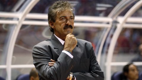 FILE - In this March 29, 2011 file photo, former Costa Rica's coach, Mexican Ricardo La Volpe watches his players from the sidelines in a friendly soccer match against Argentina in San Jose, Costa Rica. La Volpe has been fired from his post as Head Coach of Mexico's Chivas after it's owner Jorge Vergara anounced Wednesday April 30, that La Volpe had incurred in inapropriate conduct with a female employee of the team. (AP Photo/Fernando Vergara, File)