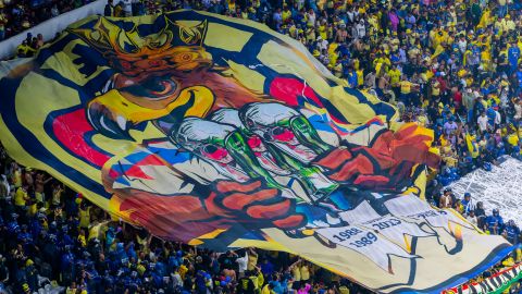 Tifo de Club América durante el partido de vuelta de la final del torneo Clausura 2024 de la Liga MX entre las Águilas del América y la Máquina Cementera del Cruz Azul, celebrado en el Estadio Azteca.