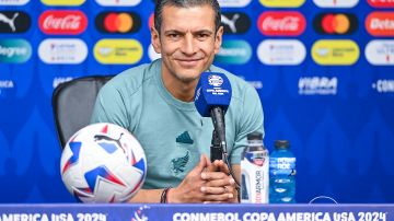 Jaime Lozano, seleccionador mexicano, durante la conferencia de prensa previa al partido de la fase de grupos de la Copa América 2024 contra la Selección de Jamaica, celebrada en el NRG Stadium.