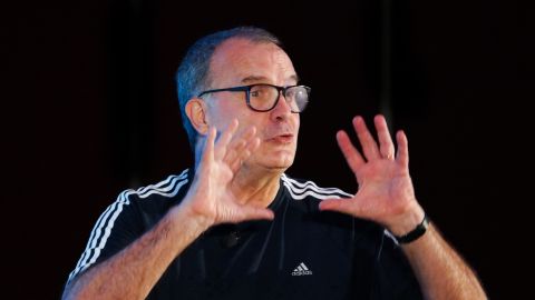 Cancún, Quintana Roo, 5 de junio de 2018. Marcelo Bielsa, durante la Reunión Anual del Fútbol Mexicano del torneo Apertura 2018 de la Liga Bancomer MX celebrado en el Hotel Iberostar. Foto: Imago7/Marcos Domínguez