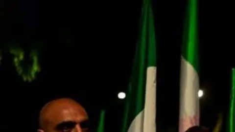 Marcha de extrema derecha en Milán en octubre de 2023.