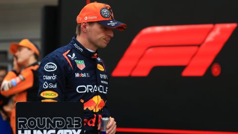 Mogyorod (Hungary), 20/07/2024.- Red Bull Racing driver Max Verstappen of Netherlands reacts after the qualifying for the Formula One Hungarian Grand Prix at the Hungaroring circuit, in Mogyorod, near Budapest, 20 July 2024. (Fórmula Uno, Hungría, Países Bajos; Holanda) EFE/EPA/MARTIN DIVISEK