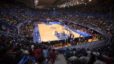 Mexico plays Argentina at the Juan de la Barrera stadium, in a regular-season FIBA basketball World Cup Qualifiers game, in Mexico City, Friday, Sep. 14, 2018. (AP Photo/Christian Palma)