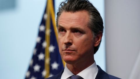 Gov. Gavin Newsom listens to a reporters question during a news conference to update the state's response to the coronavirus at the Governor's Office of Emergency Services in Rancho Cordova, Calif., Monday, March 23, 2020. Newsom announced the closure of all state parking lots to discourage people from congregating at the state beaches and other public spaces during the coronavirus outbreak. (AP Photo/Rich Pedroncelli)