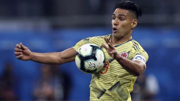 FILE - In this Sunday, June 23, 2019 file photo, Colombia's Radamel Falcao Garcia controls the ball during a Copa America Group B soccer match against Paraguay at the Arena Fonte Nova in Salvador, Brazil. Colombia striker Radamel Falcao has returned to the Spanish league with modest club Rayo Vallecano. Rayo announced the signing on Saturday Sept. 4, 2021, but did not immediately release details on the length of the contract. (AP Photo/Ricardo Mazalan, File)