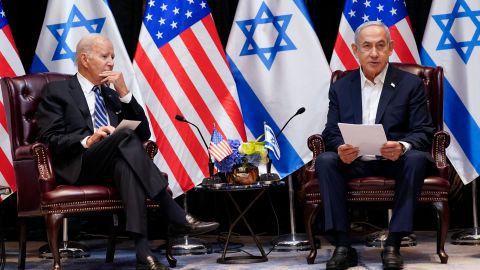 El presidente Biden y el primer ministro de Israel, Benjamin Netanyahu.