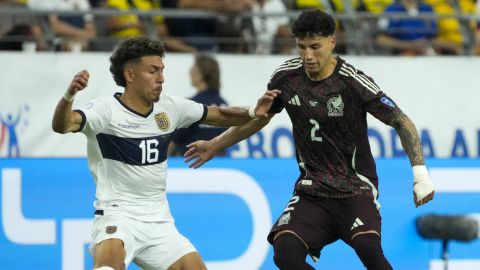 Jorge Sánchez durante un momento del partido del domingo entre México y Ecuador en el cierre del Grupo B de la Copa América 2024.