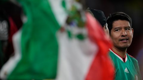 Fans of Mexico react at the end of a Copa America Group B soccer match against Ecuador in Glendale, Ariz., Sunday, June 30, 2024. The match ended in a 0-0 draw. (AP Photo/Matt York)