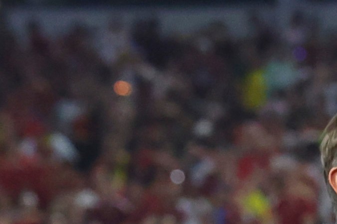 Canada head coach Jesse Marsch celebrates the team's win in a Copa America quarterfinal soccer match between Venezuela and Canada in Arlington, Texas, Friday, July 5, 2024. (AP Photo/Richard Rodriguez)