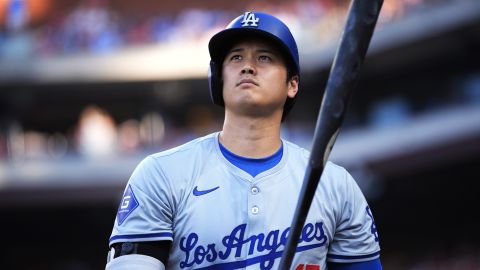 Los Angeles Dodgers' Shohei Ohtani prepares before a baseball game, Wednesday, July 10, 2024, in Philadelphia. (AP Photo/Matt Slocum)