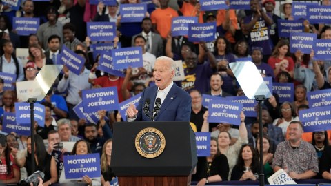 El presidente Biden durante un mitin de campaña realizado en Detroit, Michigan, el 12 de julio de 2024.