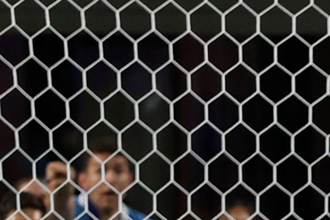 Uruguay's Luis Suarez scores his side's 2nd goal against Canada during the Copa America third place soccer match in Charlotte, N.C., Saturday, July 13, 2024. (AP Photo/Nell Redmond)