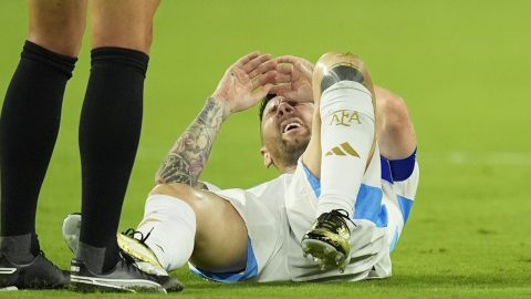 Messi se torció el tobillo en la final de la Copa América.