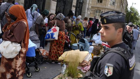 Protesta de inmigrantes en Francia.