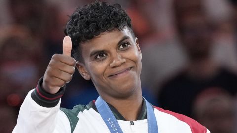 Prisca Awiti obtuvo la medalla de plata en judo en la categoría de 63 kg. este martes.