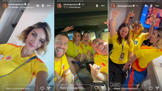 Aleska Génesis y Clovis se muestran muy enamorados en la final de la Copa América