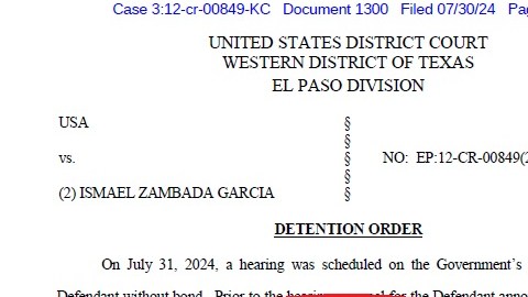 "El Mayo" Zambada está detenido en El Paso, Texas.