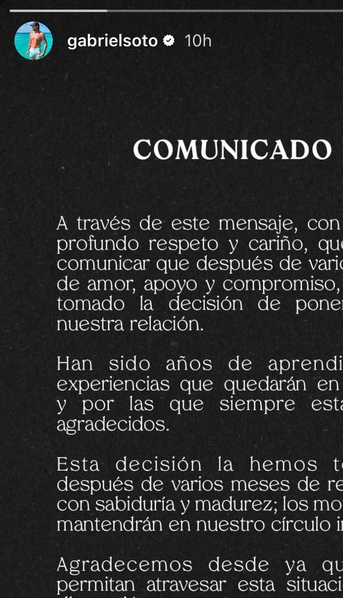 Gabriel Soto separación Irina Baeva