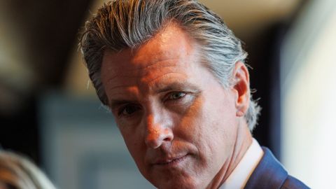 California Gov. Gavin Newsom meets with New Zealand Prime Minister Christopher Luxon and members of the California delegation at Oracle Park in San Francisco on Friday, July 12, 2024. (AP Photo/Juliana Yamada, Pool)
