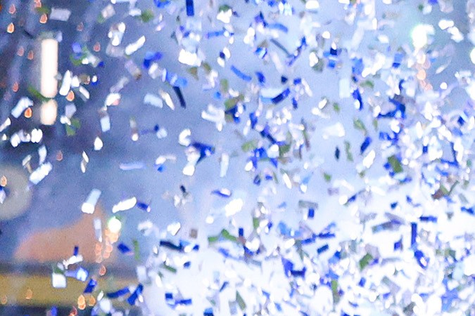 Guadalajara, Jalisco a 12 de Mayo de 2024. Humberto Hernández "Gansito" y Christian Bermúdez "Hobbit" en festejo con Trofeo de campeón, durante el partido correspondiente a la Gran Final de Vuelta del torneo Clausura 2024 de la Liga BBVA Expansión MX, entre los Leones Negros de la UdeG y los Potros de Hierro del Atlante, realizado en el estadio Jalisco. Foto: Imago7/ Daniela Granja Vergara