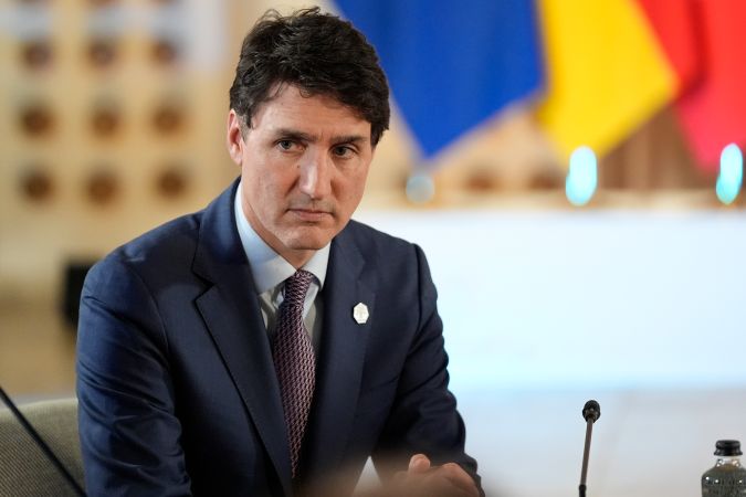 Justin Trudeau durante un evento del G7