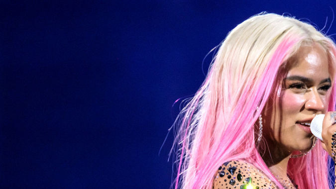 Karol G se presenta en el Estadio Santiago Bernabéu de Madrid. La colombiana llenó el estadio con 240 mil asistentes a lo largo de cuatro fechas en la casa del Real Madrid, haciendo historia con su "Mañana Será Bonito World Tour", que concluye esta noche. /Madrid, 21 de julio de 2024