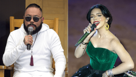 Izquierda: A.B. Quintanilla reúne a Pee Wee y los originales Kumbia Kings en el reencuentro de Kumbia All Starz., 2015 Derecha:Ángela Aguilar lleva su espectáculo "Jaripeo Sin Fronteras" a la Plaza de Toros México, 2023.